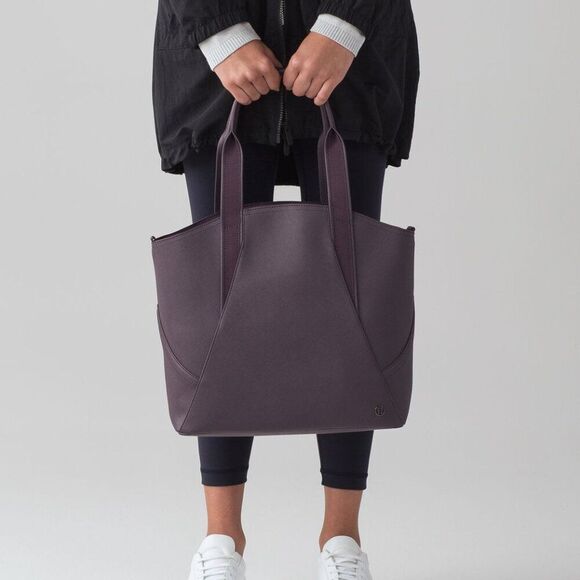 Lululemon All Day Purple Durable Tote Shoulder Travel Gym Work Bag - Picture 1 of 13